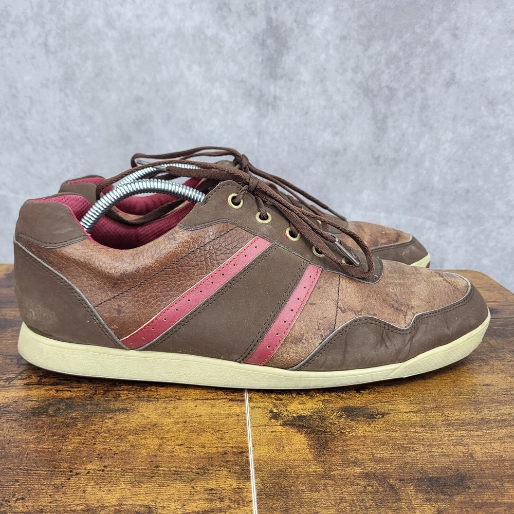 FootJoy Casual Contour‎ Spikless Golf Shoes Mens 11 Wide Brown Leather Sneakers